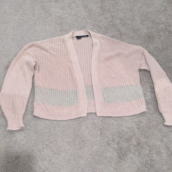 360 Sweater Dust Pink Open Front knit cardigan linen blend size M - Picture 1 of 10